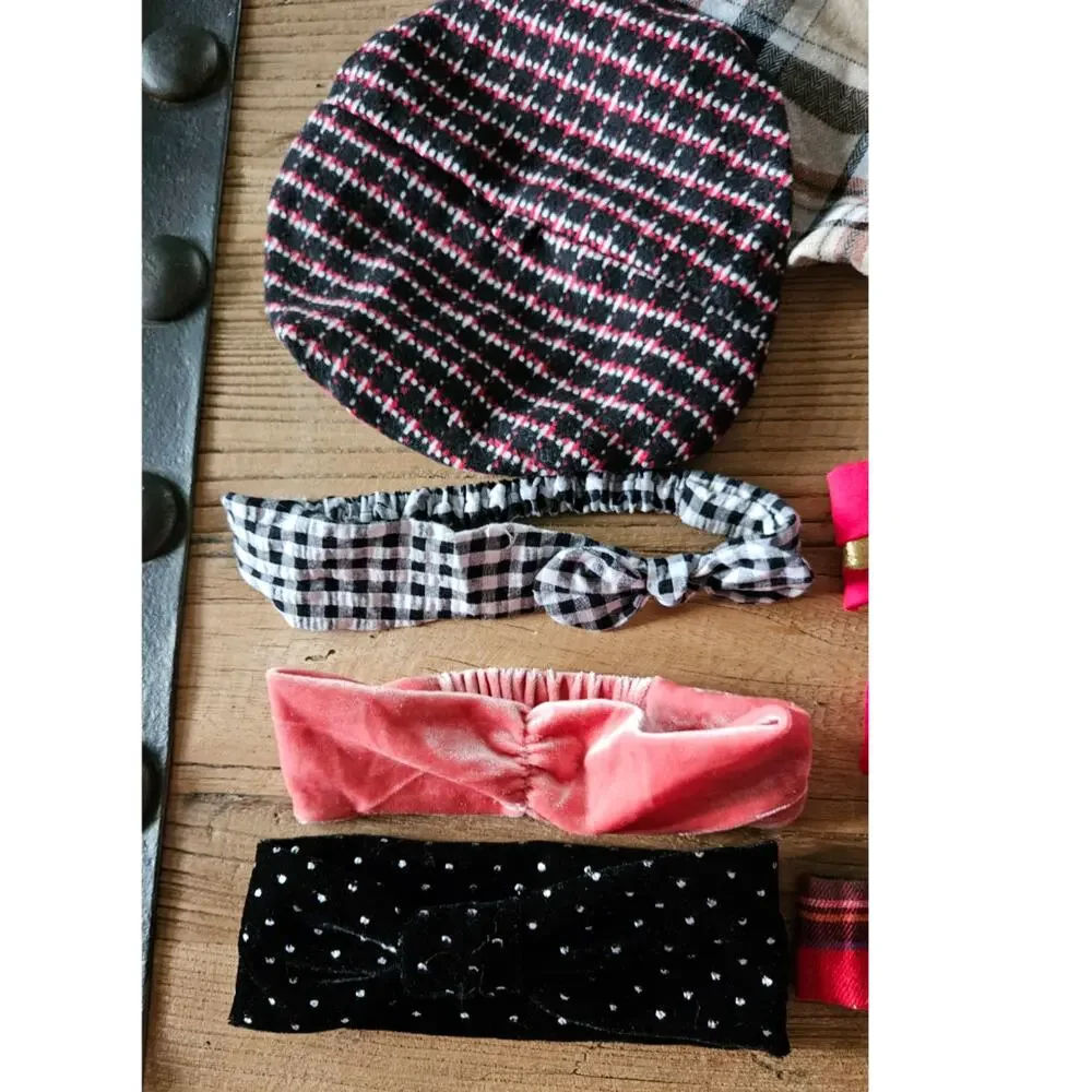 12 piece infant girl headband and baret set